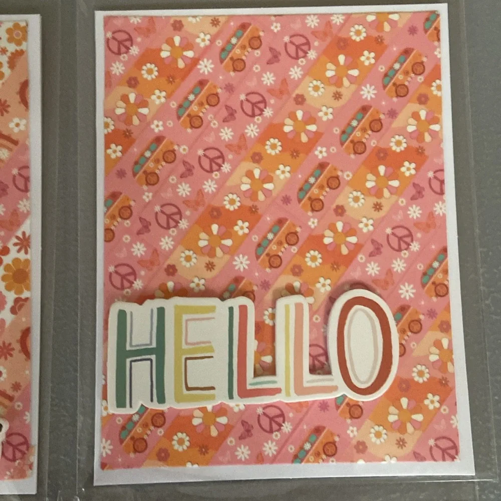Handmade Boho Vibes Note Cards Set of 4 New In Package